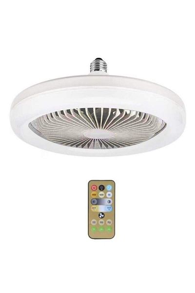 SIKS Led Ceiling Lamp, With Fan And Remote Control, Direct Socket Connection, 30w, White