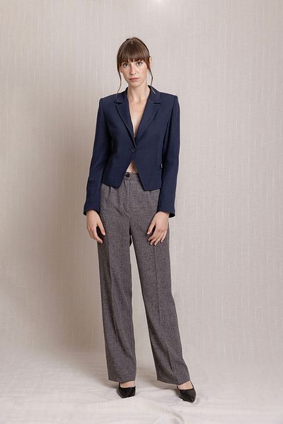 Volanlı Linen Pleli Palazzo Trousers