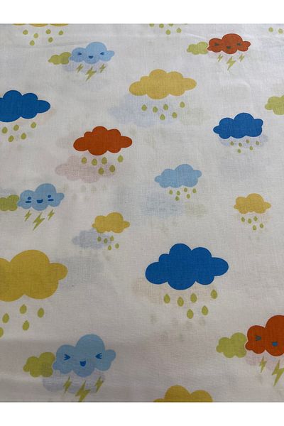 Sabaev Textile material, 100% natural cotton, width 240 cm, colorful clouds pattern