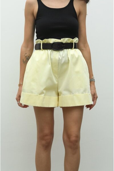 Havoş Yellow Tivigo Belted Shorts