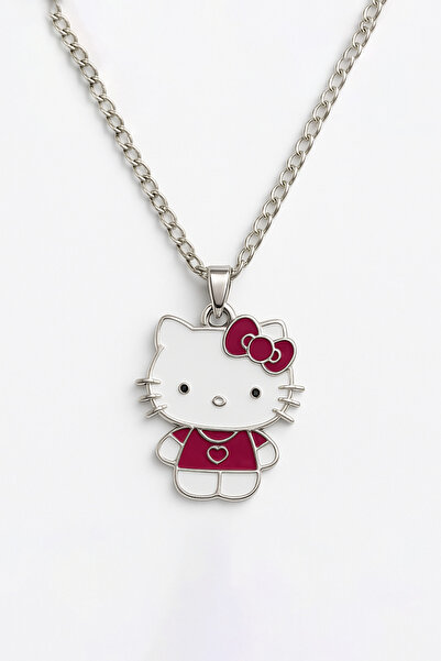 MakeWell Hello Kity Cinnammaroll Tasarımlı Gümüş Renkli Çocuk Kolyeleri