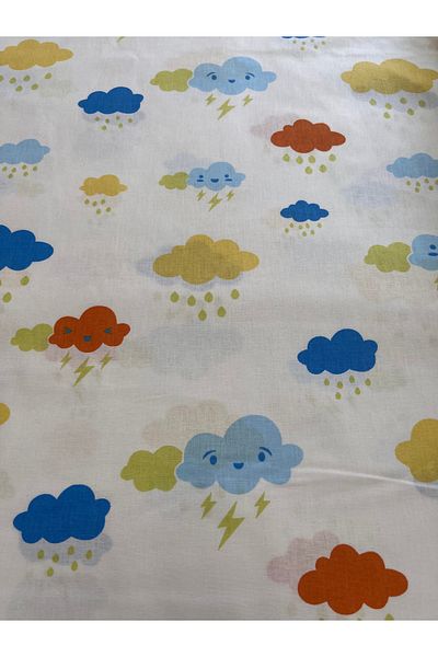 Sabaev Textile material, 100% natural cotton, width 240 cm, colorful clouds pattern