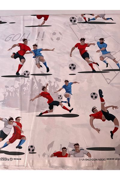 Sabaev Textile material, 100% natural cotton, width 240 cm, Football pattern
