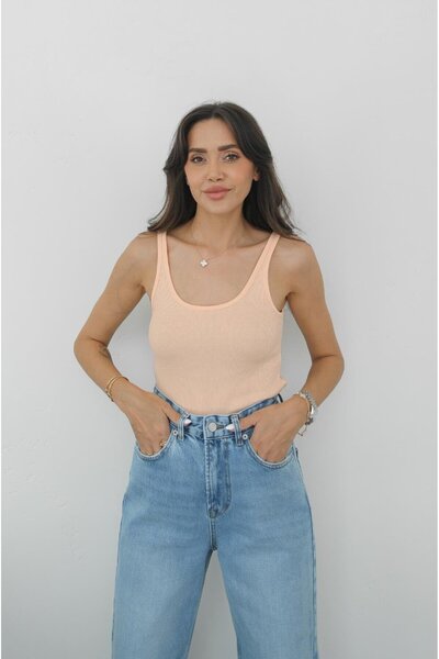 Havoş Salmon Hollow Collar Undershirt