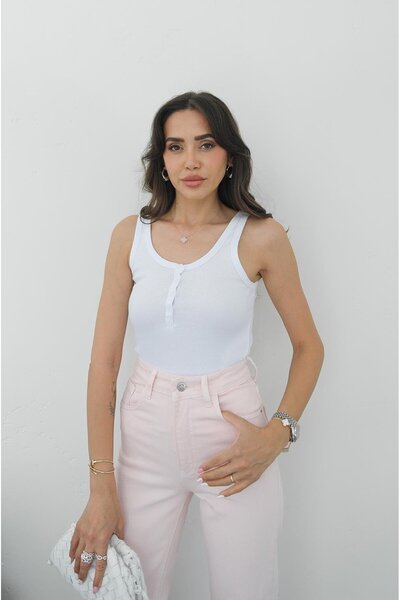 Havoş White Tenno Button Front Undershirt