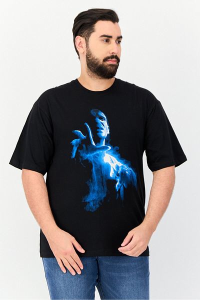 Harry Potter Men Crew Neck Short Sleeves Graphic Print T-shirt, Black