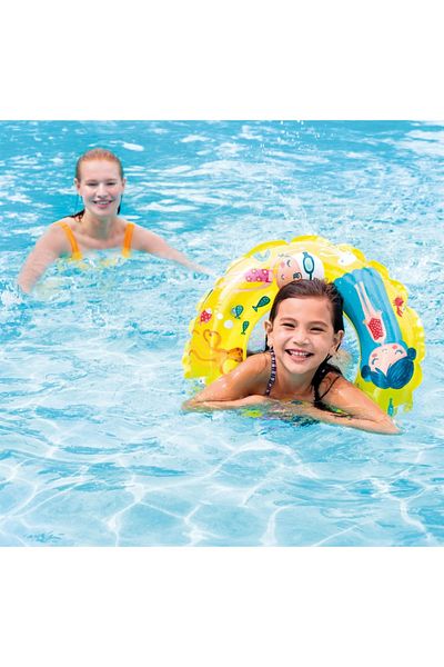MAİN SHOP Intex 6-10 Years Old 61cm Cute Printed Bagel Inflatable Pool and Sea Swimming Ring Children's Ring M-59242