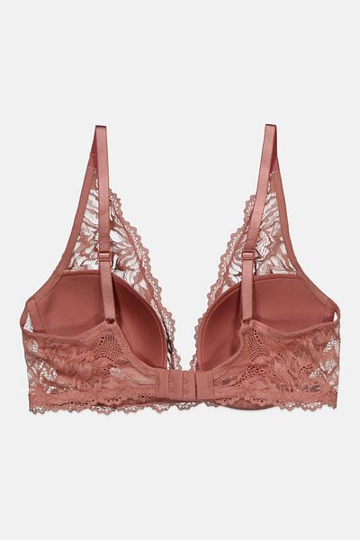 Calvin Klein Women Textured Lightly Padded Bra, Peach