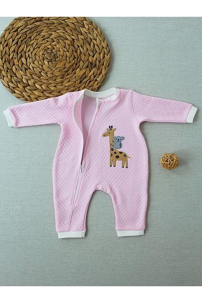 ALFA AKSESUAR 03 Zippered Baby Girl Romper Pink