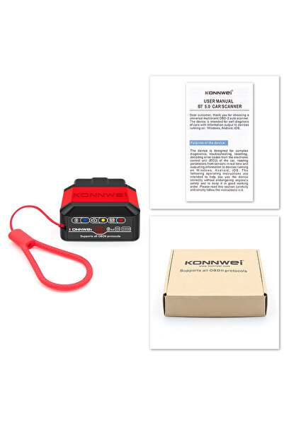 Choice1 BT5.0 red KONNWEI KW905 ELM327 V1.5 OBD2 Scanners Bluetooth 5.0 For A...