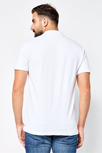 John Richmond Men Regular Fit Brand Logo Short Sleeves Polo Shirt, White
