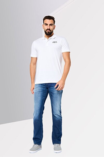 John Richmond Men Regular Fit Brand Logo Short Sleeves Polo Shirt, White