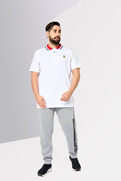 Scuderia Ferrari Men Regular Fit Short Sleeve Outdoor Polo Shirt, White