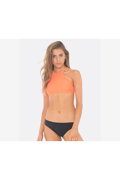 BİLLABONG Women Surfside Neon Macram Bikini Top, Sun Peach
