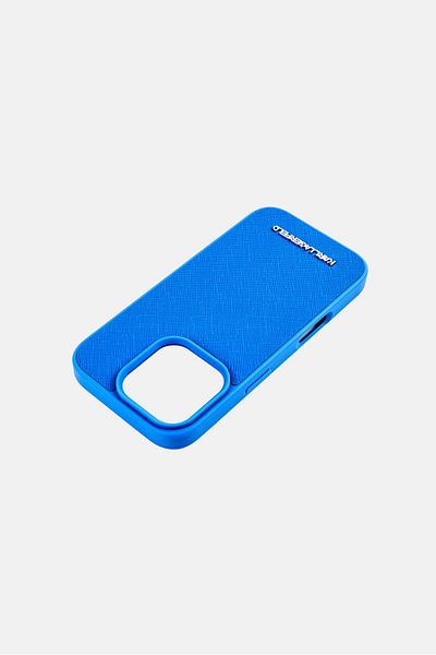 Karl Lagerfeld iPhone 16 Pro Elongated Metal Logo Hard Case, Blue