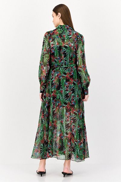 BANDOLINO Women Allover Print Belted Maxi Dress, Multicolor