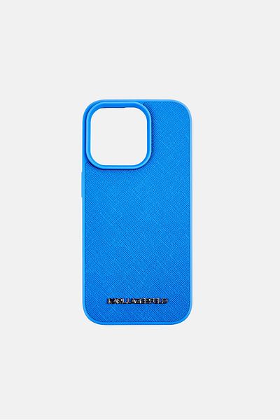 Karl Lagerfeld iPhone 16 Pro Elongated Metal Logo Hard Case, Blue