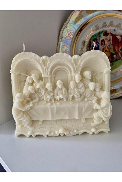 SCA CANDLE Dekoratif Siyah At Kırık Beyaz açık krem Renk