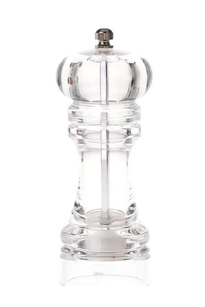 ABYZ Transparent salt and pepper mill, acrylic and metal, 16 cm