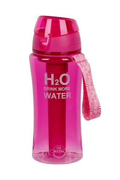 ABYZ Fuchsia Plastic Sports Water Bottle with Ice Pack and Lid 480ml