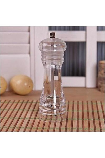 ABYZ Transparent salt and pepper mill, acrylic and metal, 16 cm