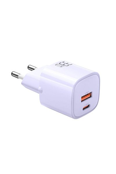 Mcdodo Dual Port USB-A and Type-C Nano Series GaN Fast Charging PD Charger, 33W, Purple