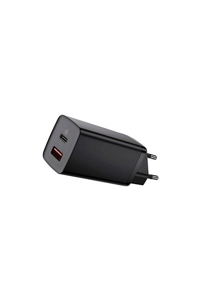 Baseus Network charger Gan2 Lite Dual Port Type-c, Usb, Quick Charger, 65w Black