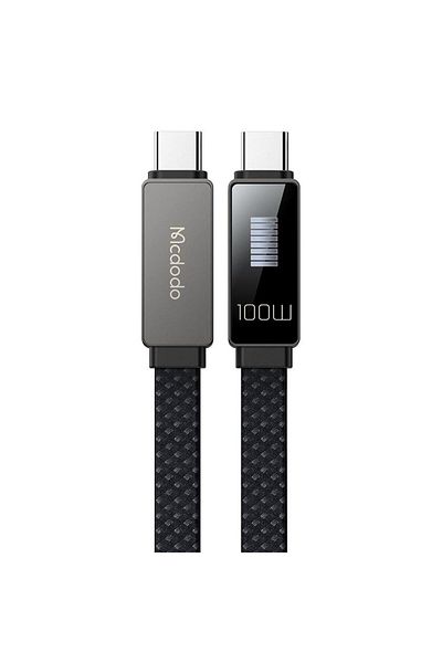 Mcdodo Cablu Type-C la Type-C Rhythm LED, Fast Charging, 100W, 1.2m, Negru