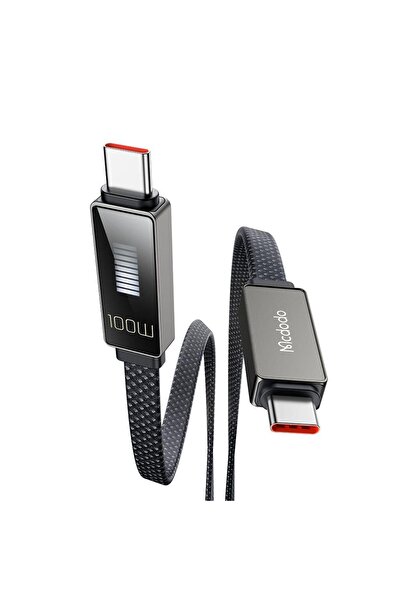 Mcdodo Cablu Type-C la Type-C Rhythm LED, Fast Charging, 100W, 1.2m, Negru