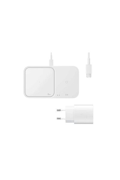 Samsung Original Duo Pad Wireless Charger 15w With Fast Charging White (CHARGER SOCKET INCLUDED)