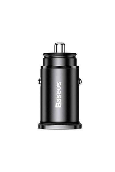 Baseus Car Charger Usb And Type-c Metal Dual Port 30w Black