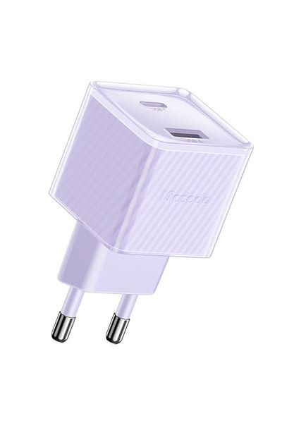 Mcdodo Dual Port Type-c And Usb-a Network Charger Dichromatic, Fast Charging Pd 33w, Purple