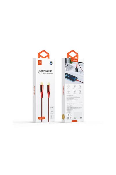 Mcdodo Cable Type-c To Lightning Shark Series Red (PD, 1.2M, 20W, AUTOMATIC OFF)