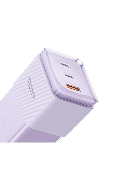 Mcdodo Incarcator Retea Port 2xType-C si 1xUSB-A Dichromatic GaN5 Mini, Fast Charging PD 67W, Mov