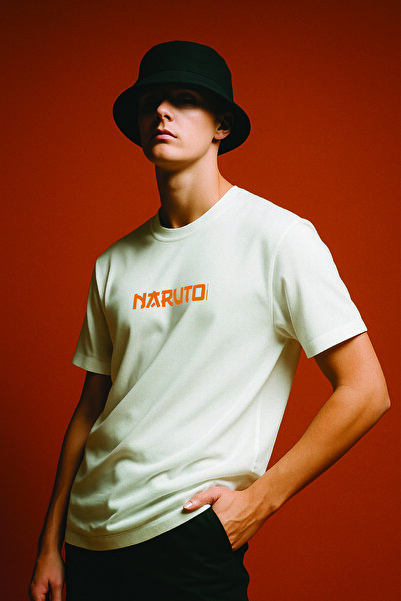 By Caspita Fashion Tricou alb oversize unisex cu imprimeu pe spate Lenithra Naruto Anime