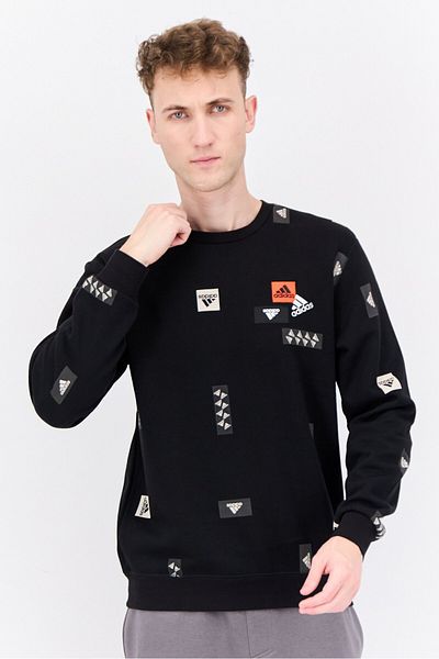 adidas Men Sportswear Fit Long Sleeve Outdoor Sweatshirt, Multicolor