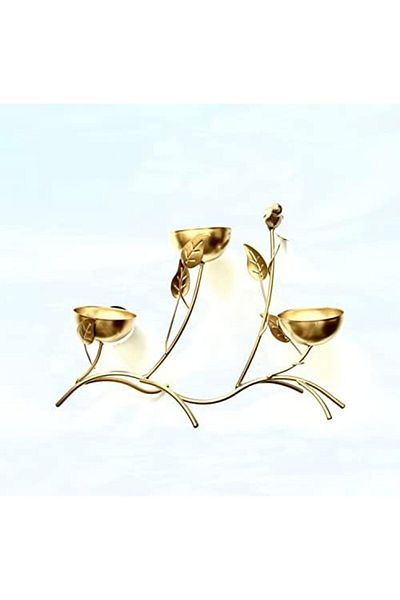 Generic Metal Votive Candelabra, Decorative Candle Centerpiece, Golden Elegant Candle Holders, Centerpiece f