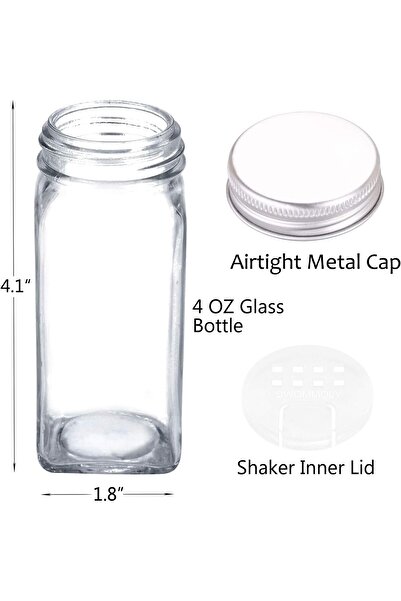 COOYA Kitchen Storage Jar Set, 24 Pieces, With White Paint Pen and Foldable Funnel, Suitable for Kitchen