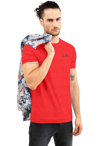 COLOR HUNT Stretch Cotton Mens Crew Neck T- Shirt with Treding Prints