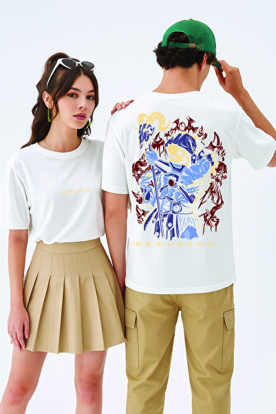 By Caspita Fashion Λευκό μπλουζάκι Lenithra He-Man Skeletor Anime με στάμπα U...