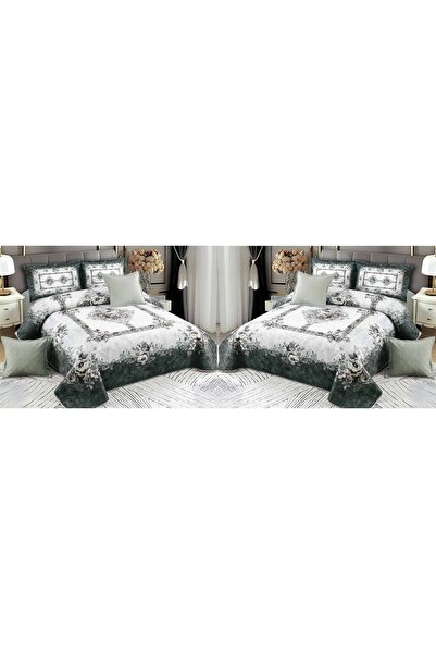 CHIRASO CHIRASO Duvet Cover Set, VELVET, 5 pieces, Duvet Cover 230x250 cm, Abstract print, dark white-gray