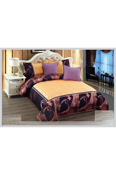 CHIRASO CHIRASO Duvet Cover Set, VELVET, 5 pieces, Duvet Cover 230x250 cm, Abstract print, yellow-purple