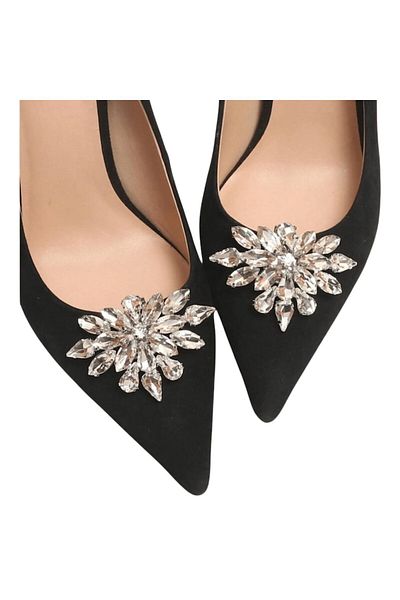 The Casius. Set of 2 Shoe Accessories with Rhinestones and Clips, 4.5 x 6.3 cm, theCasius®