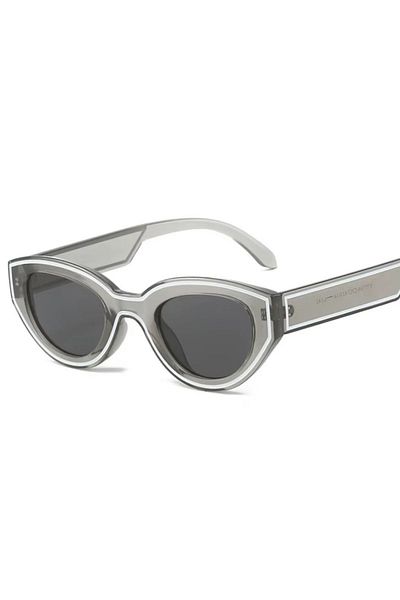 REDz Accessories Sunglasses with Stripes, Oval Lens, Fashion, UV400 Protection, Gray