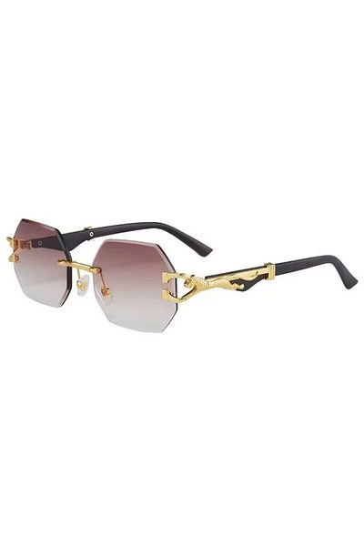 REDz Accessories Jaguar Sunglasses, Hexagonal Lenses, Fashion, UV400 Protection, Brown