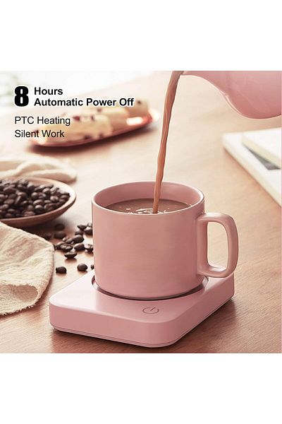 COOYA Adjustable Coffee Warmer, Automatic Shut-off, Splash-proof Heating Plate, Easy-to-Clean