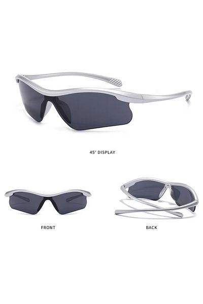 REDz Accessories Matrix Sunglasses, Windproof, Sports Lenses, UV400 Protection, Silver-Black