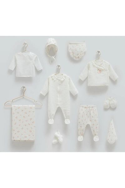 Caramell Newborn Hospital Release Set of 10 Summer Muslin Special Fabric Fruit Patterned Color and Variety --2125---*