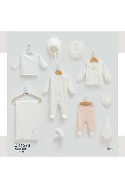 Caramell Newborn Hospital Release Set of 10 Special Fabric Loving Romantic Color and Variety -**1273-- Ecru