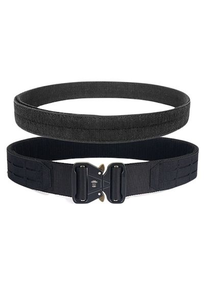 Hipolar Double Tactical Belt with Molle Strap for Accessories and Inner Belt, 135 cm, Adjustable